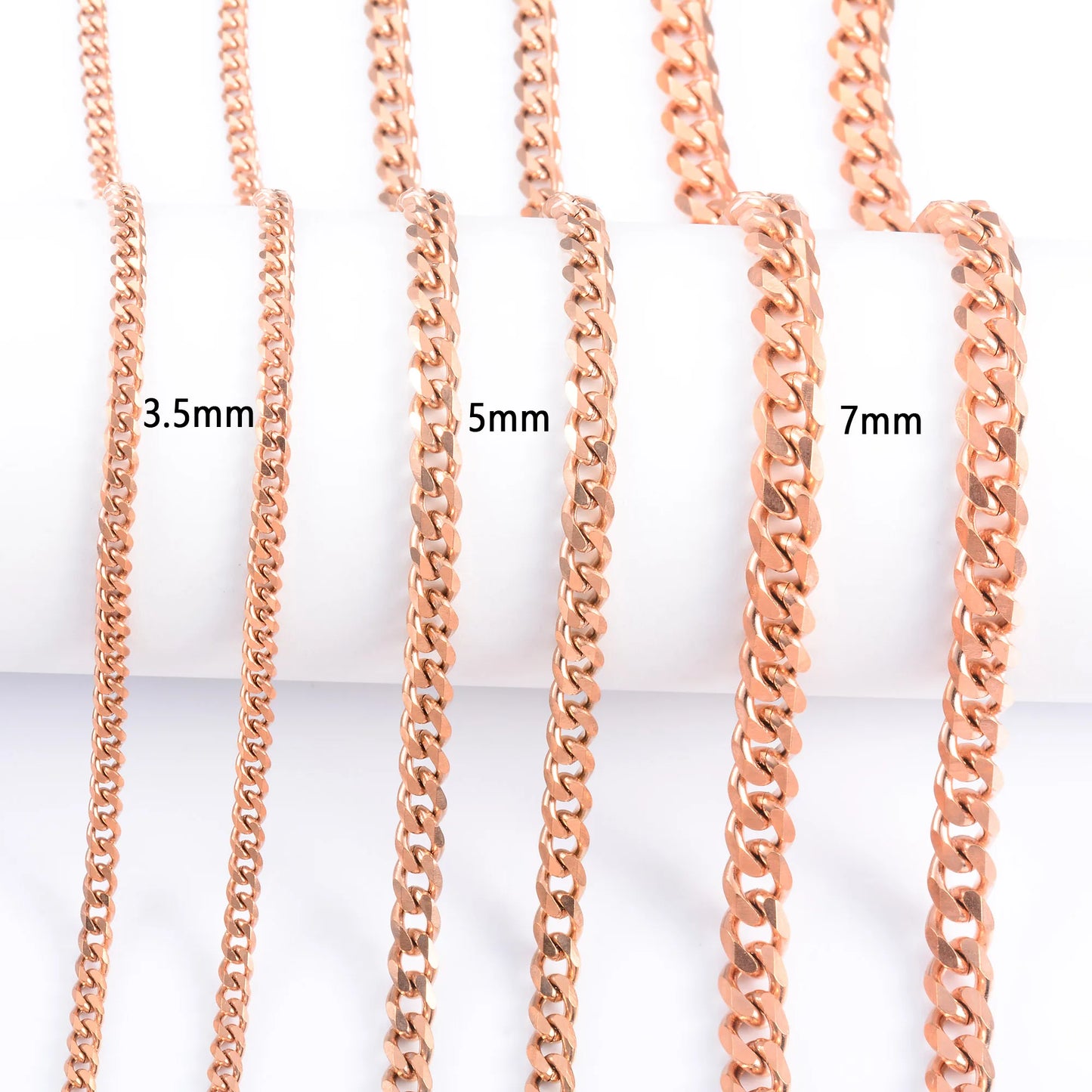 Rose Gold Stainless Steel Cuban Chain Necklace – Unisex Punk Choker