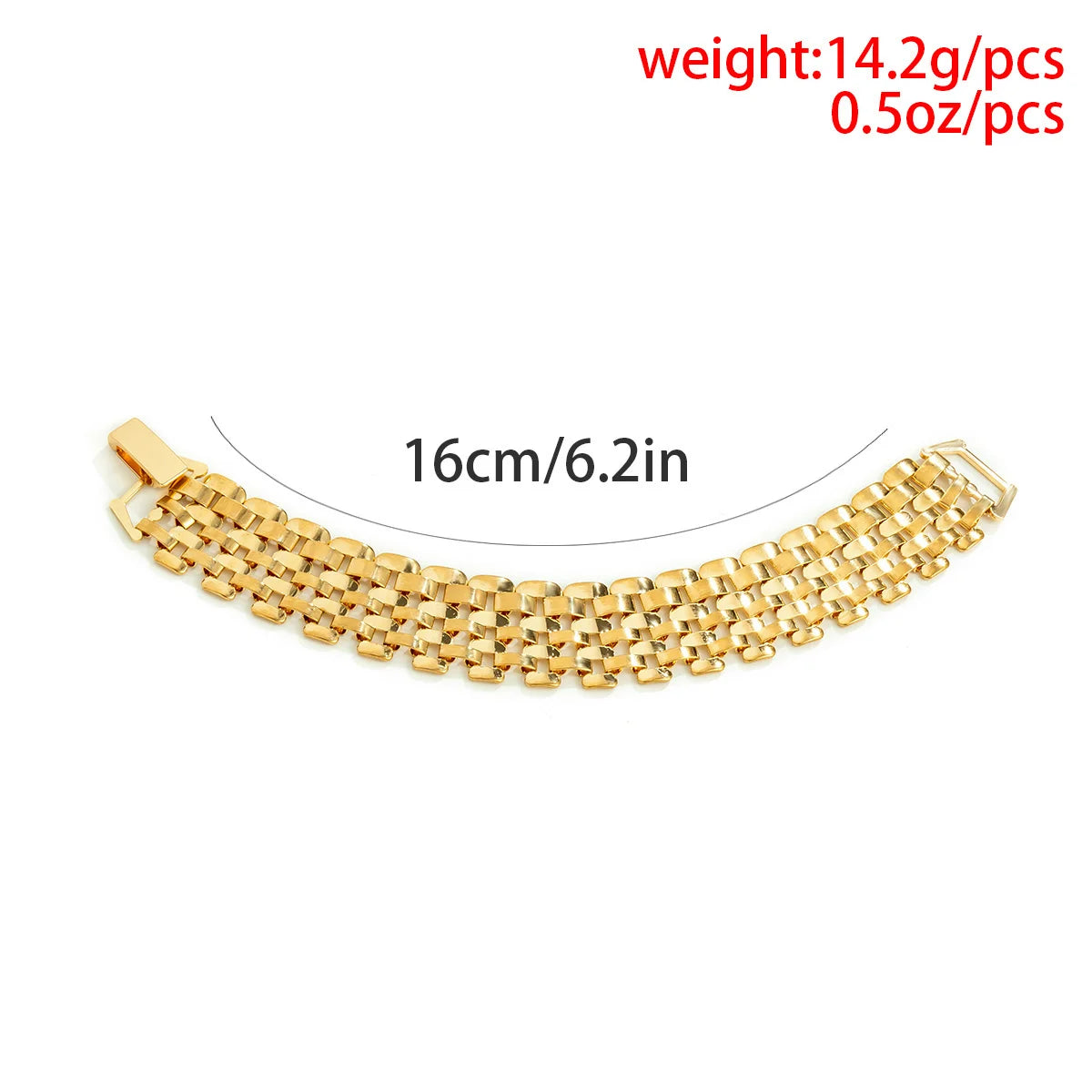 Punk Wide Lattice Chain Bracelet – Trendy Chunky Hand Chain for Women