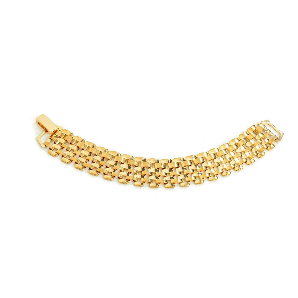 Punk Wide Lattice Chain Bracelet – Trendy Chunky Hand Chain for Women