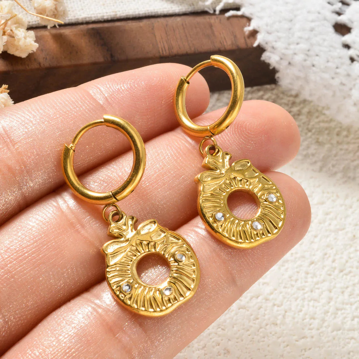 Elegant 18K Gold Plated Pendant Earrings – Dainty Women’s Jewelry for Parties, Gifts & Anniversaries