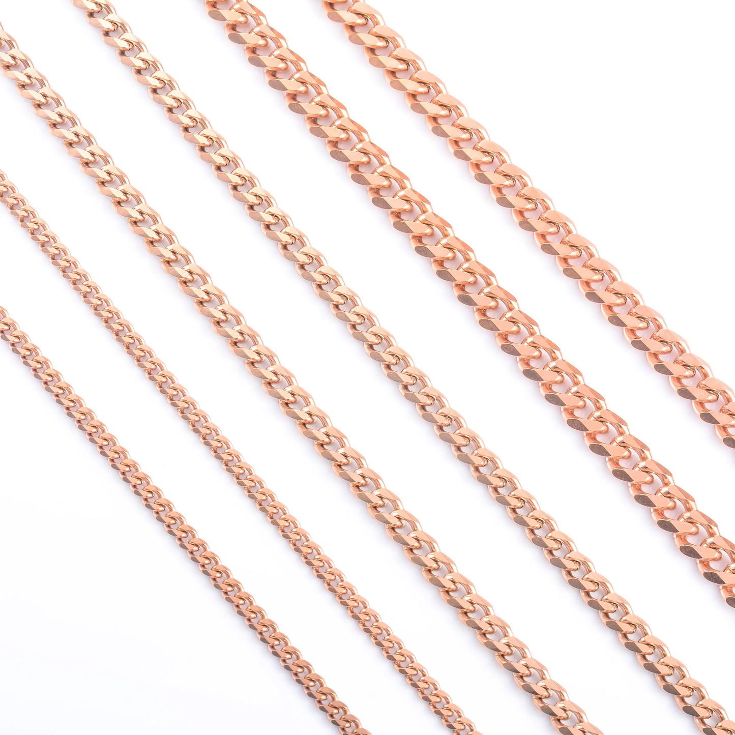 Rose Gold Stainless Steel Cuban Chain Necklace – Unisex Punk Choker