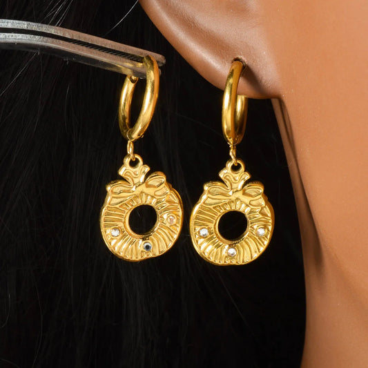 Elegant 18K Gold Plated Pendant Earrings – Dainty Women’s Jewelry for Parties, Gifts & Anniversaries
